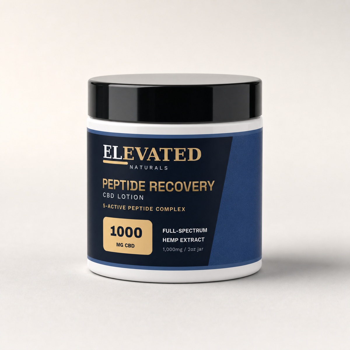 Elevated Naturals Peptide Recovery CBD Lotion jar